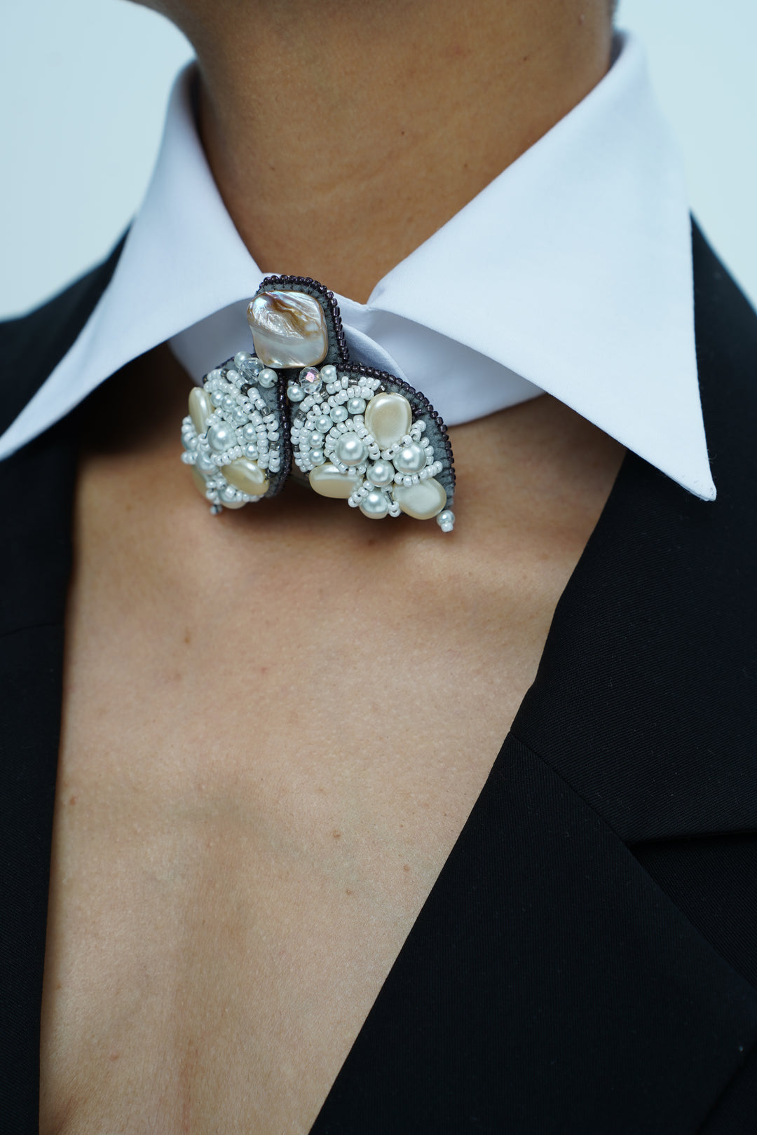 Structured Detachable Collar — Snow Quiet