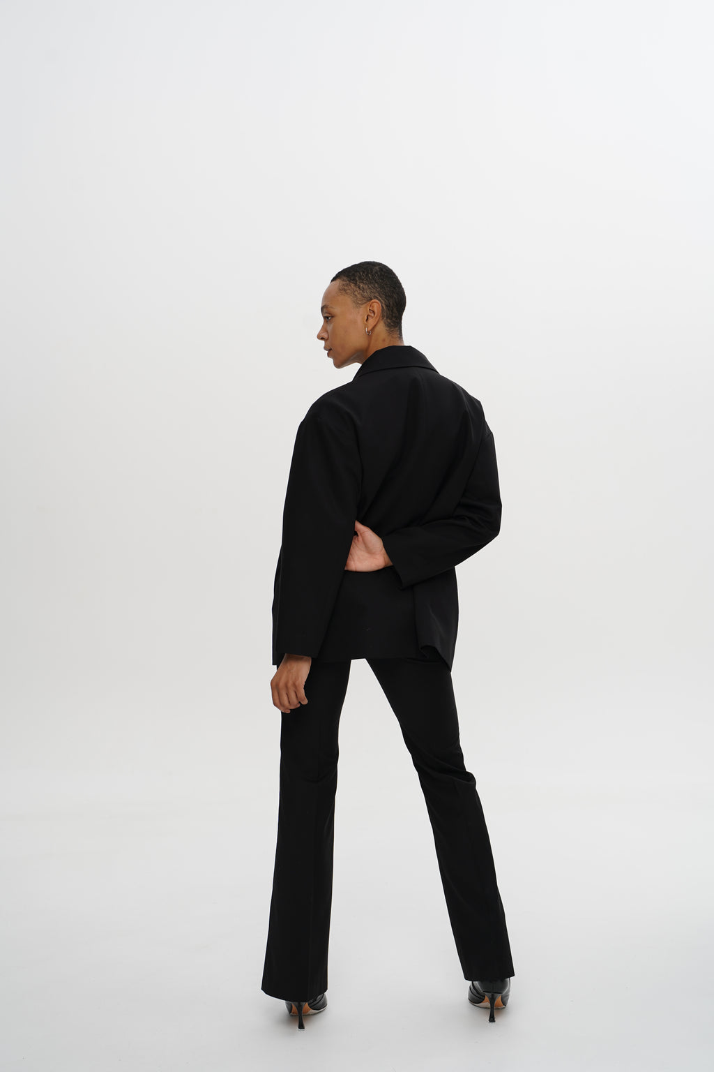 Sculpted Silhouette Trousers — Midnight Black
