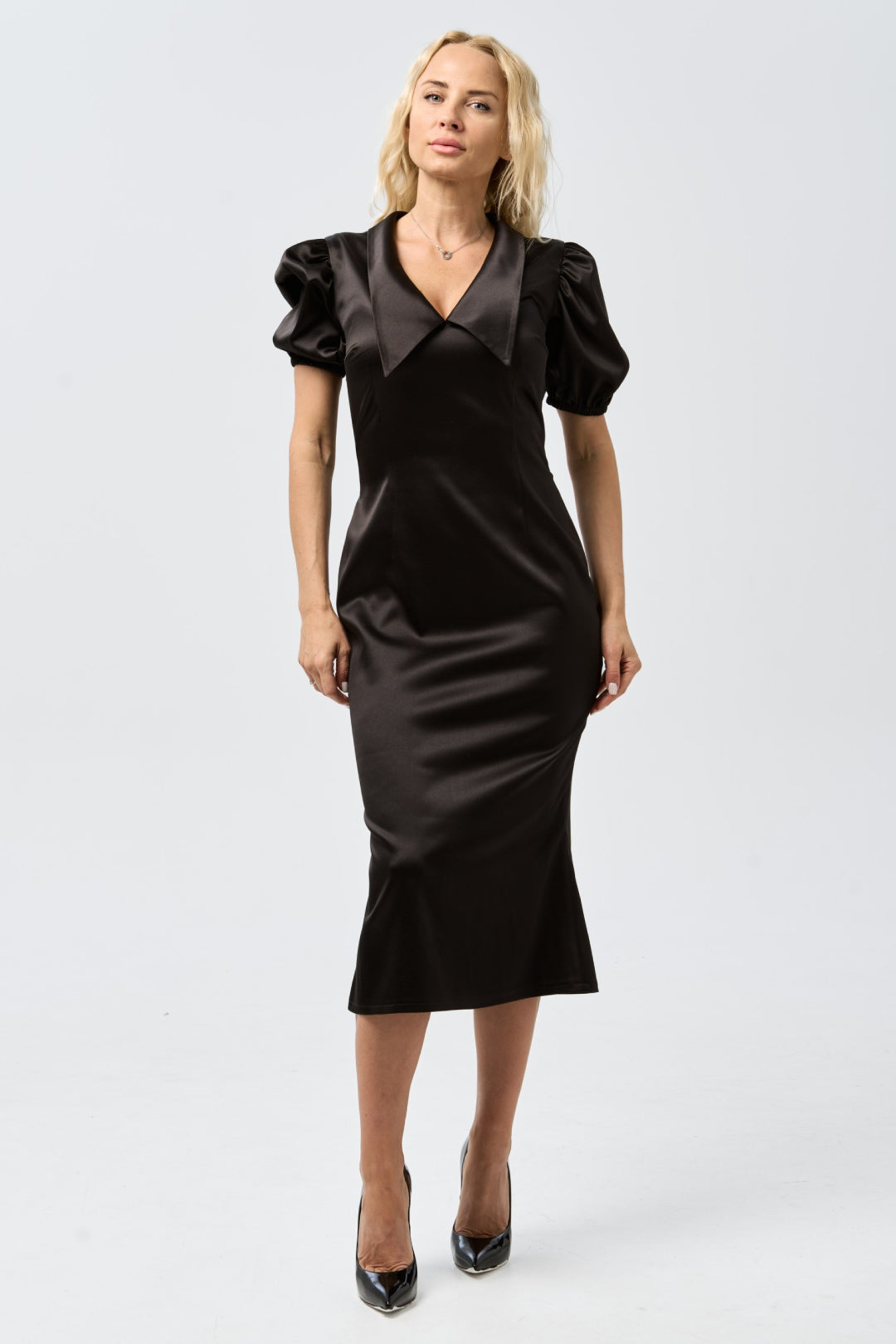 Dress with Detachable Peplum — Midnight Black