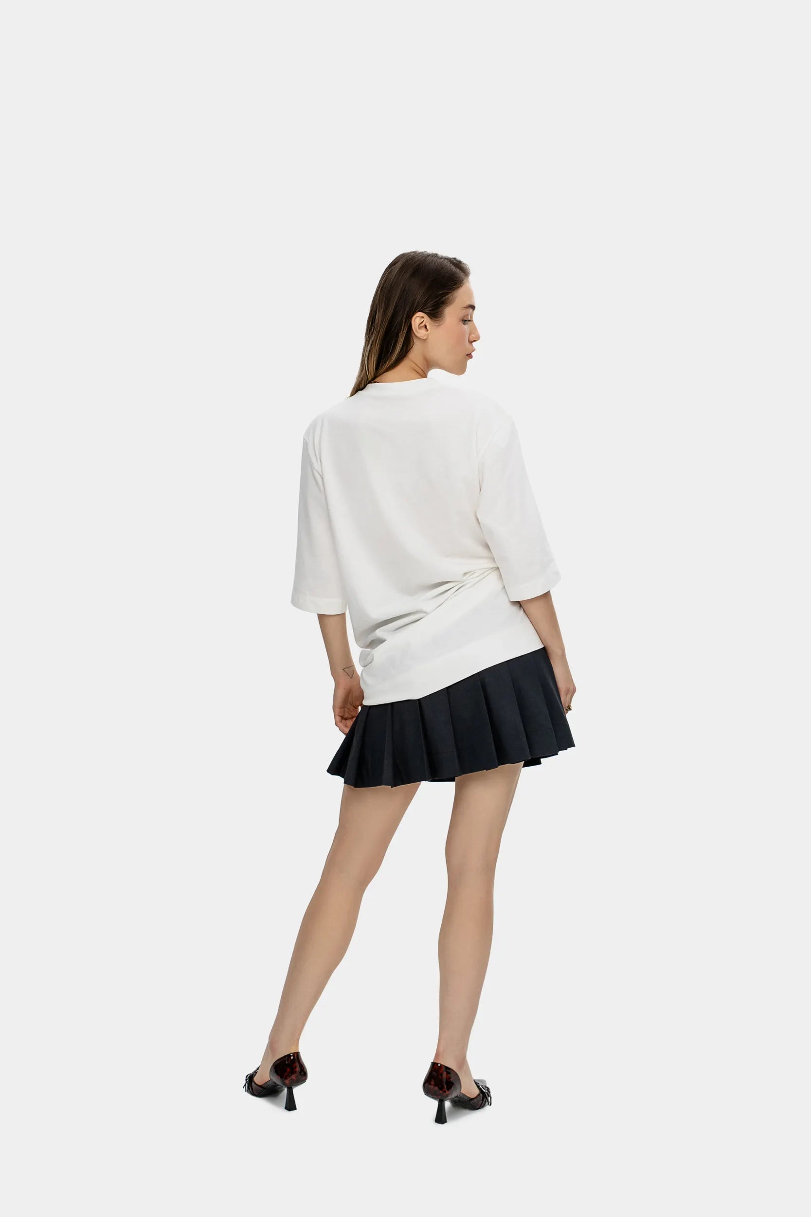 Bold-Cut Pleated Skirt — Urban Fog