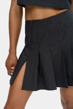 Pleated Mini Skirt with Sculpted Lines — Urban Fog