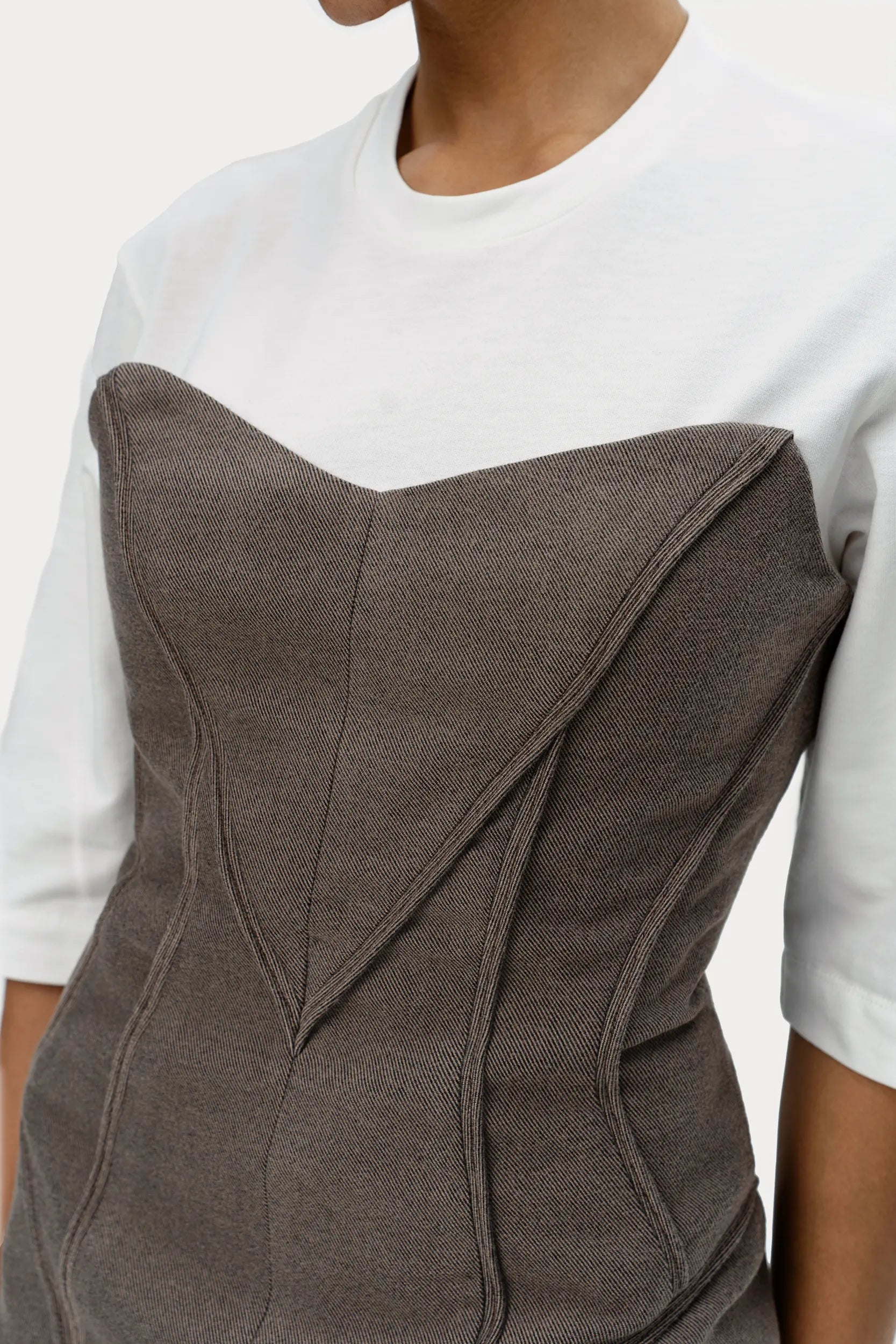 Lace-Back Corset Dress — Coffee Dust